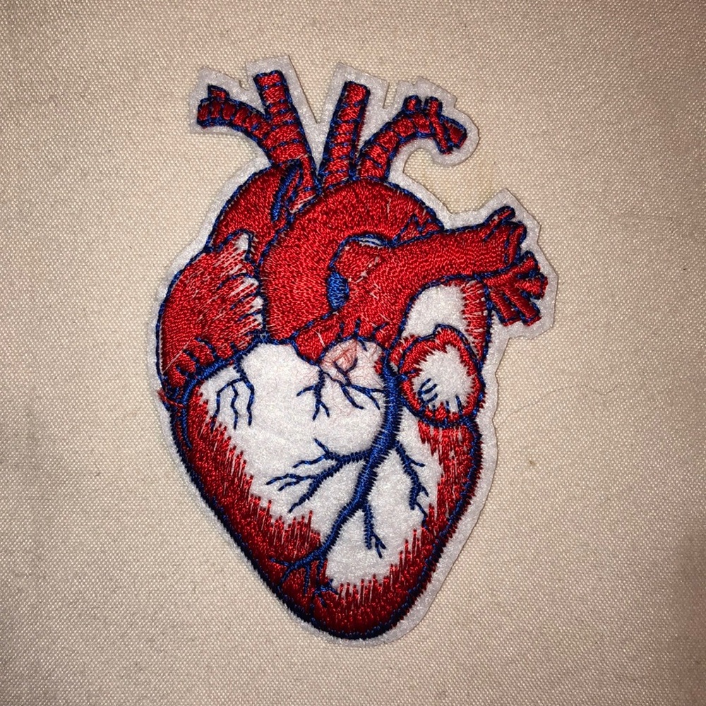 anatomical human heart Iron on patch